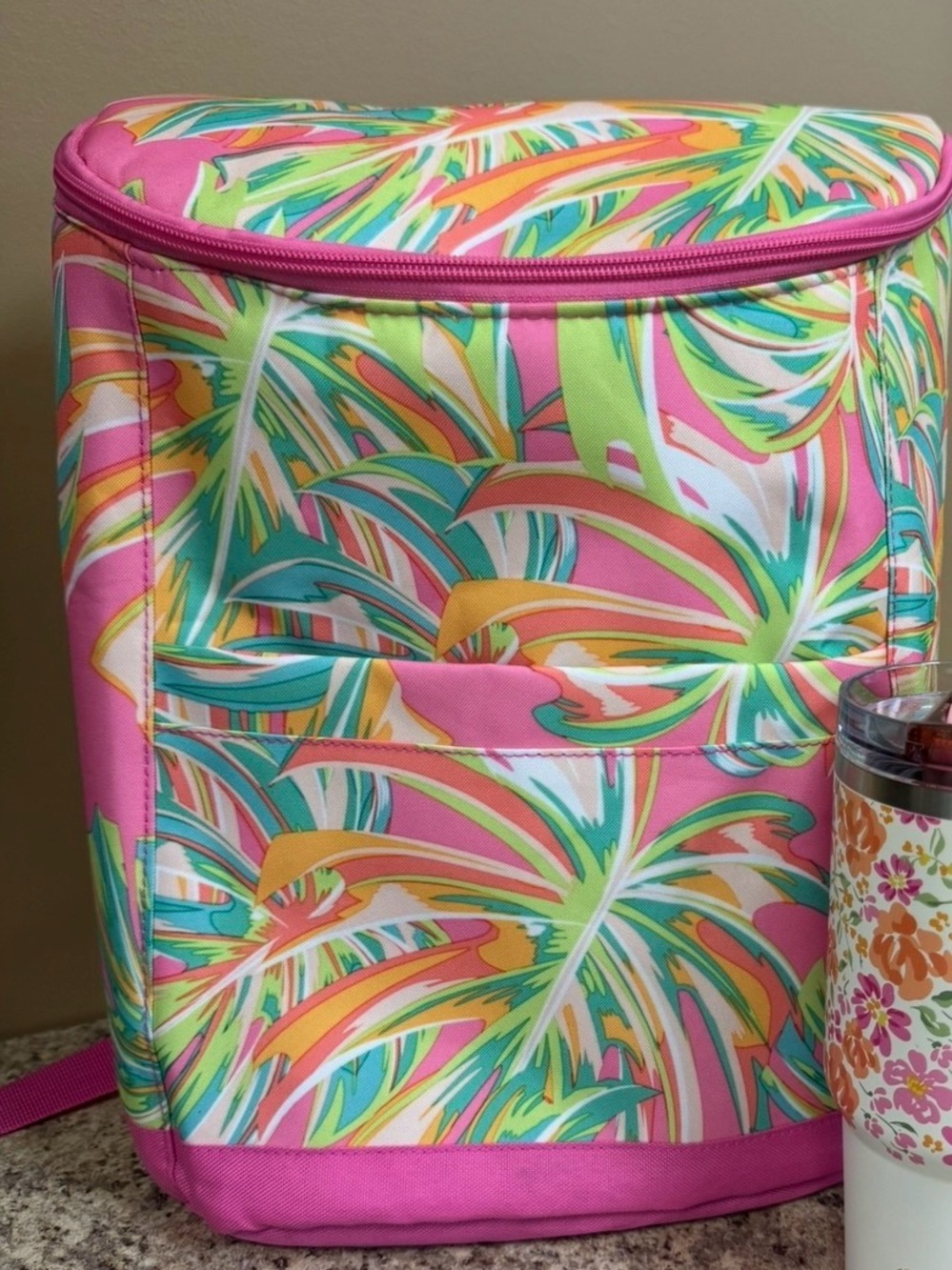 Viv&Lou Tropical Pink Multi Women’s Backpack Cooler